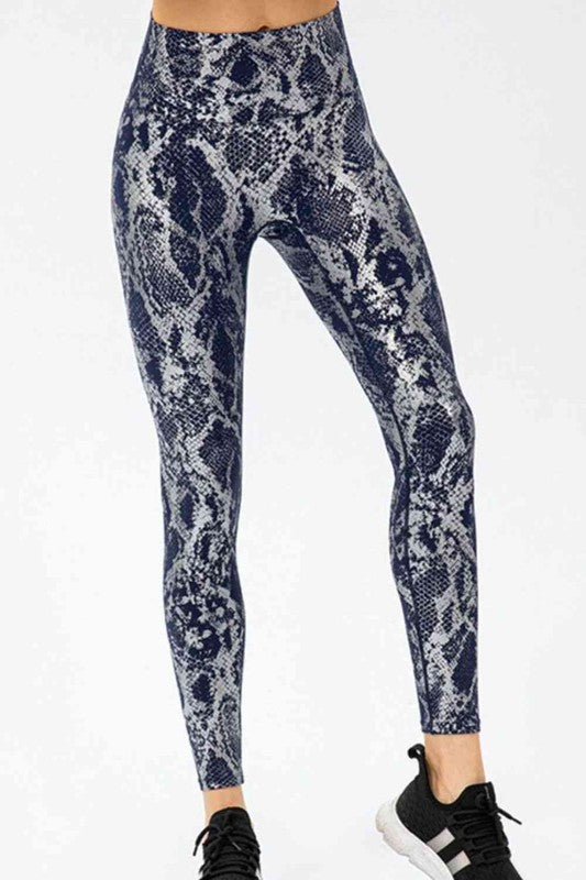 Animal Print Active Pants Navy