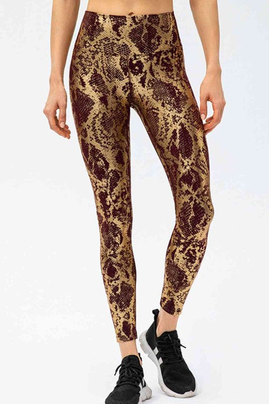 Animal Print Active Pants Caramel