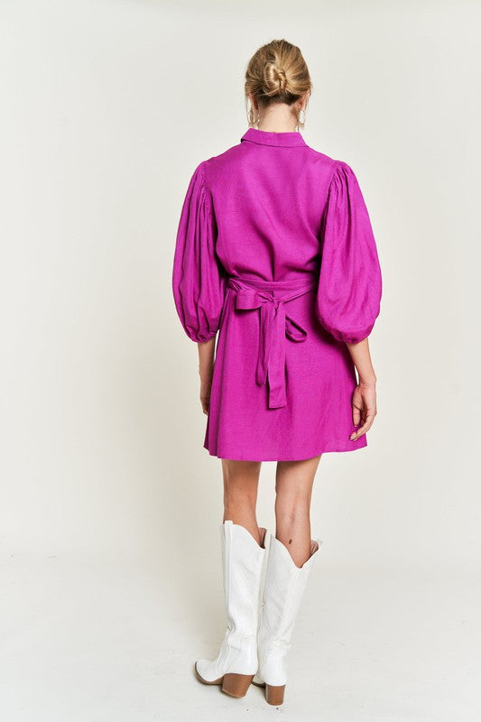 SOLID BUTTON DOWN DRESS PLUS JBJ1004P