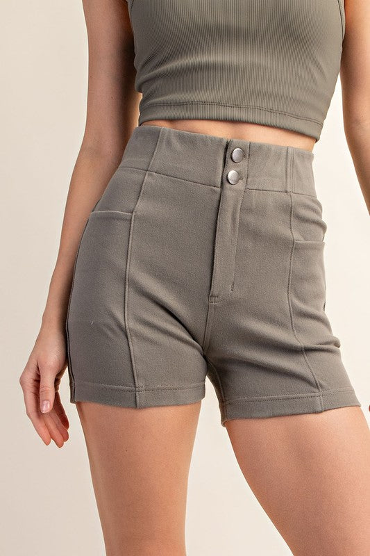 Cotton Stretch Twill Short Pant Dusty Olive