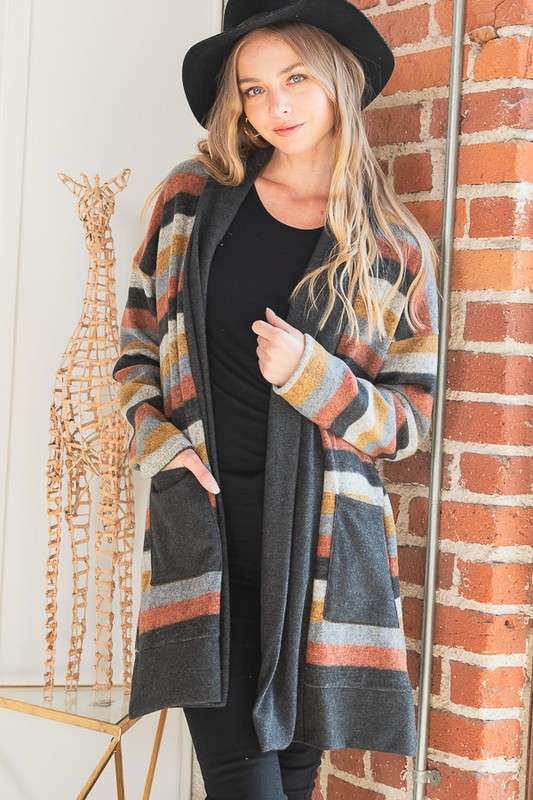 MULTI COLOR STRIPE CARDIGAN MULTI COLOR