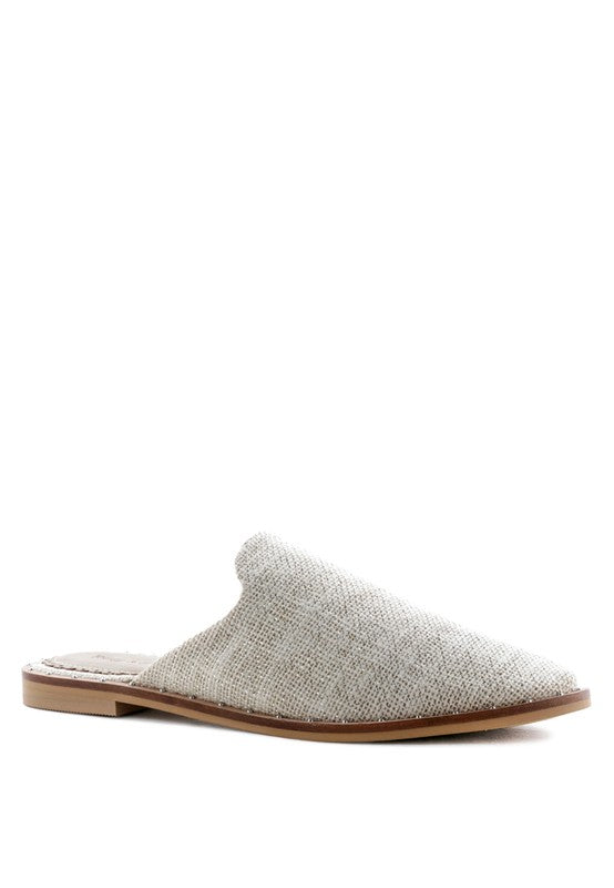 RAG & CO LIA CANVAS MULES Silver