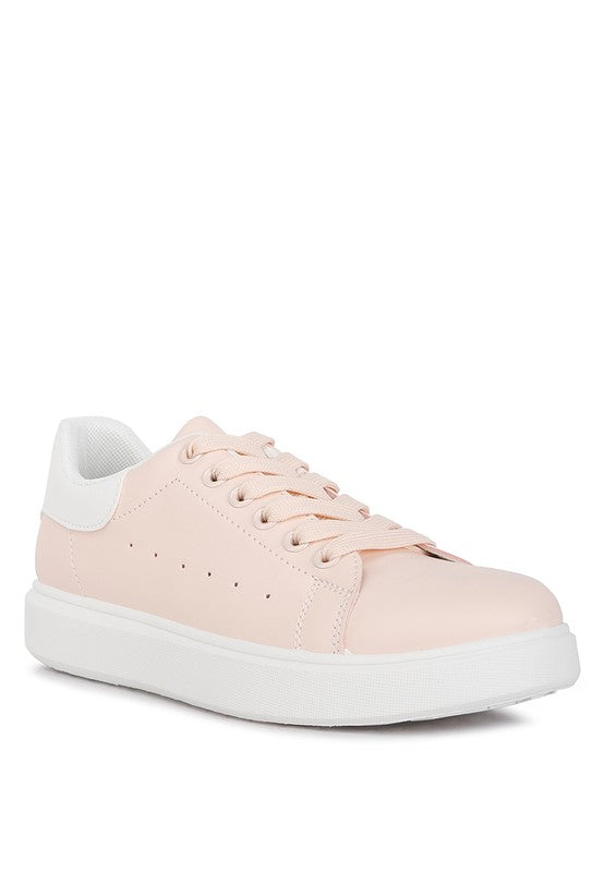 Enora Comfortable Lace Up Sneakers PINK