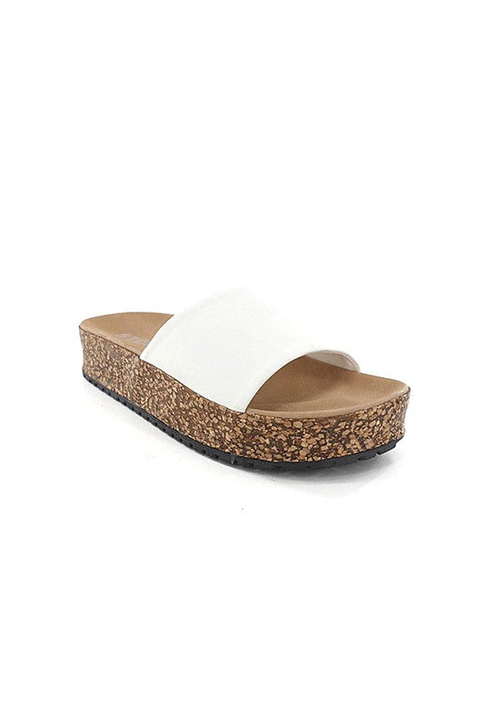 D-BECA-01- CORK SANDAL WHITE
