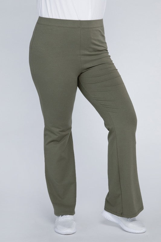 Plus Everyday Flare Bottoms Military Green