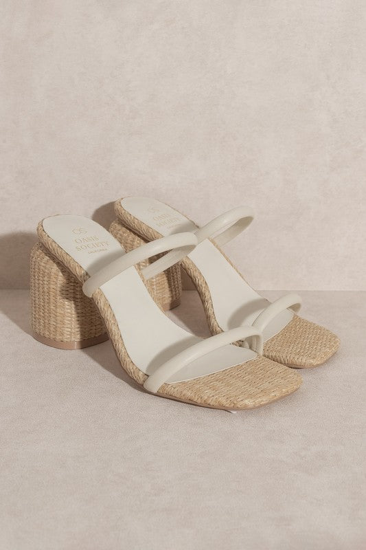 D-MARGARET-RAFFIA, HIGH HEEL, MULES BEIGE