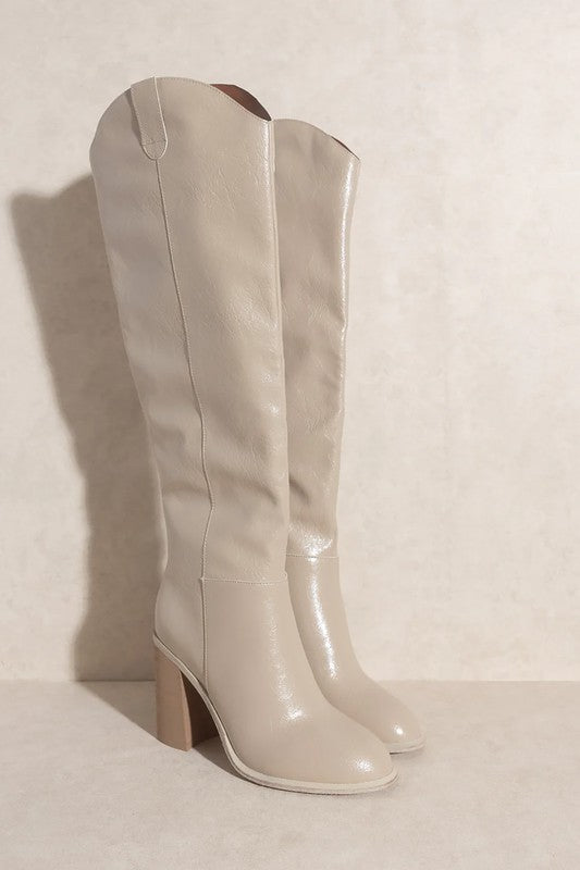 STEPHANIE-KNEE HIGH, BOOTS TAUPE