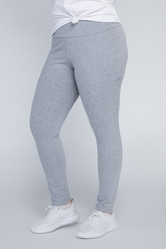 Plus Everyday Leggings with Pockets Heather Grey