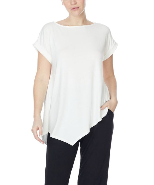 BAMBOO ASSYMESTRIC TUNIC IVORY