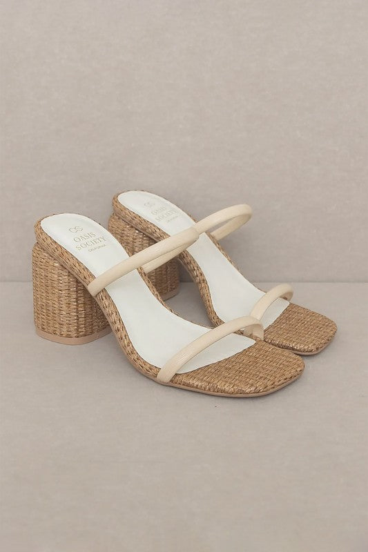 D-MARGARET-RAFFIA, HIGH HEEL, MULES BUTTER