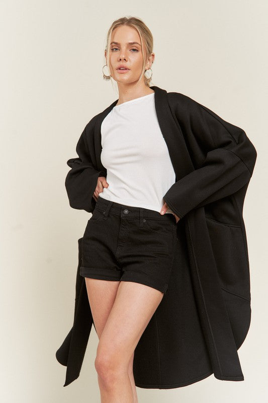 OVERSIZED KNIT CARDIGAN PLUS JJO5013P BLACK
