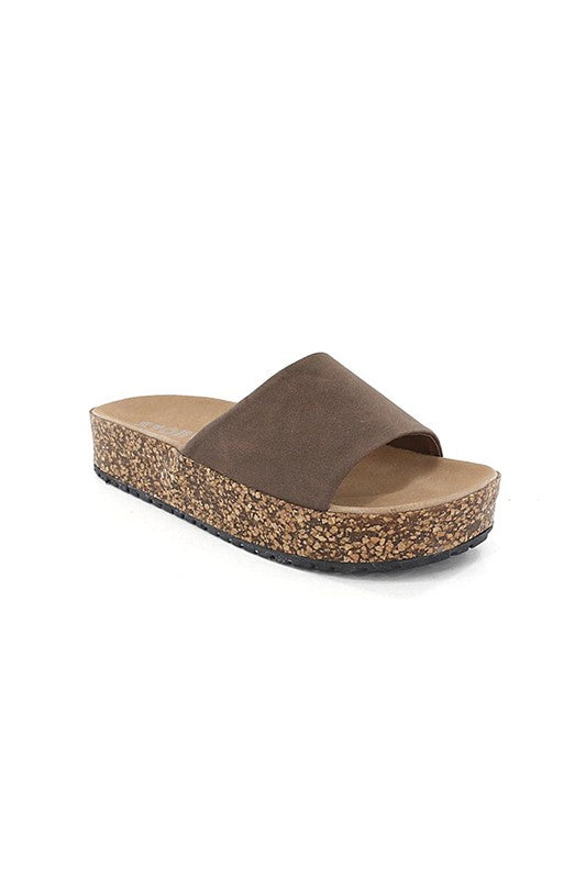 D-BECA-01- CORK SANDAL BROWN