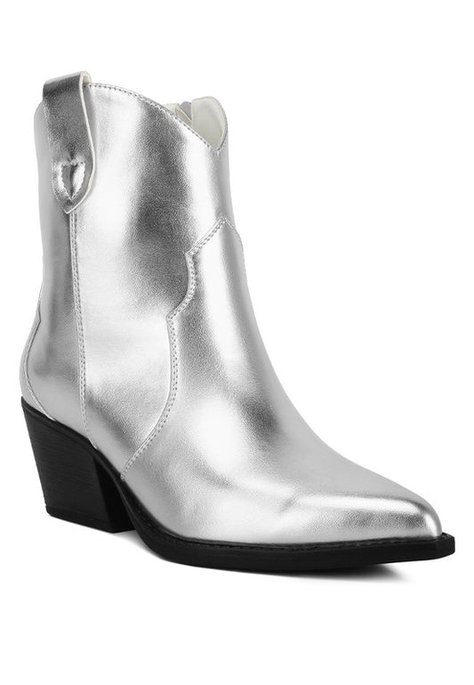 Wales Metallic Faux Leather Bootie SILVER
