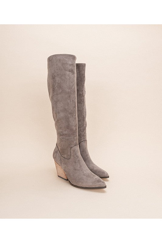 LACEY-WESTERN KNEE HIGH BOOTS GREY