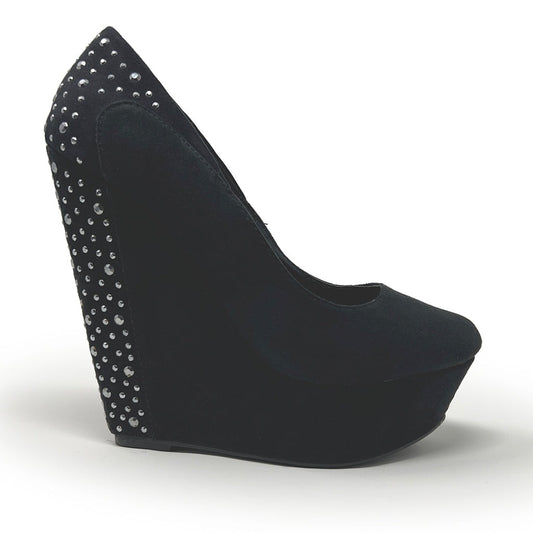 Black Studded Wedge