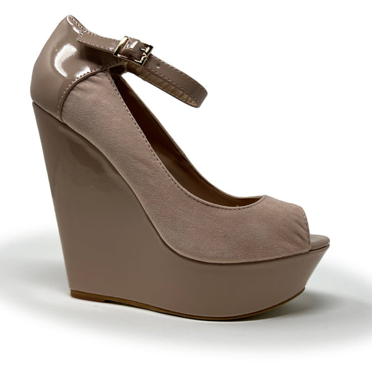Nude Wedge with Ankle Strip