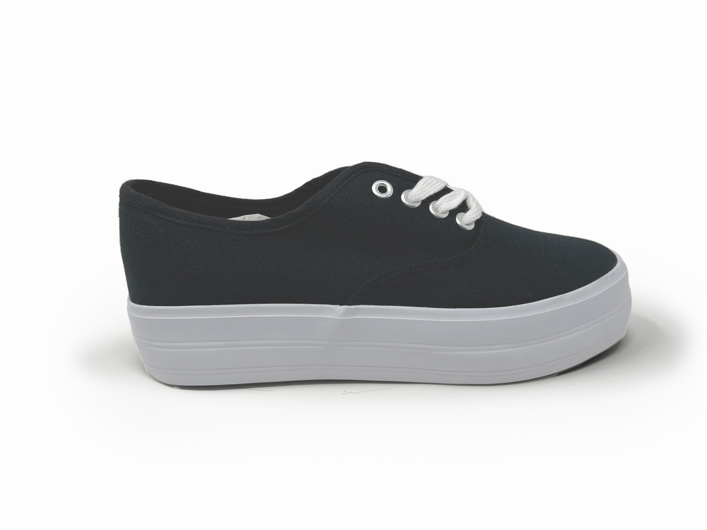 Women's Lace Up Sneaker Canvas Black